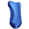 Alvivi Girls Kids' One Piece Metallic Gymnastics Solid Sparkle Leotard Dance wear Costumes Blue 3-4 view 1
