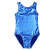 Alvivi Girls Kids' One Piece Metallic Gymnastics Solid Sparkle Leotard Dance wear Costumes Blue 3-4 view 4