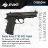 Evike Airguns - Swiss Arms PT92 Metal CO2 Powered Blowback 4.5mm Air Pistol (4.5mm Air Gun) (Color: Black) view 2