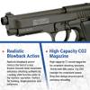 Evike Airguns - Swiss Arms PT92 Metal CO2 Powered Blowback 4.5mm Air Pistol (4.5mm Air Gun) (Color: Black) view 4