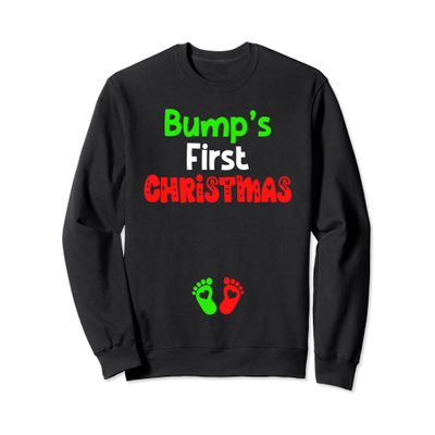 Bump's First Christmas Pregnant Expecting Mom Sweatshirt