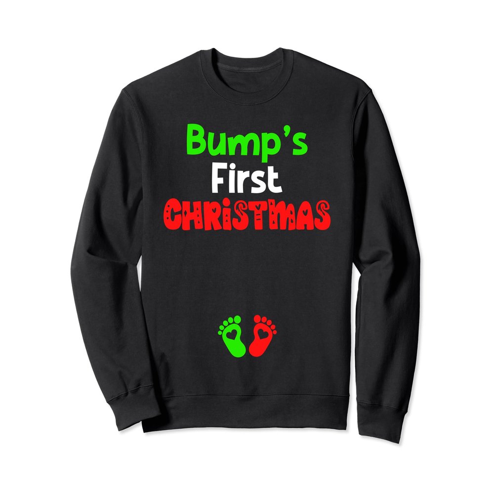 Bump's First Christmas Pregnant Expecting Mom Sweatshirt