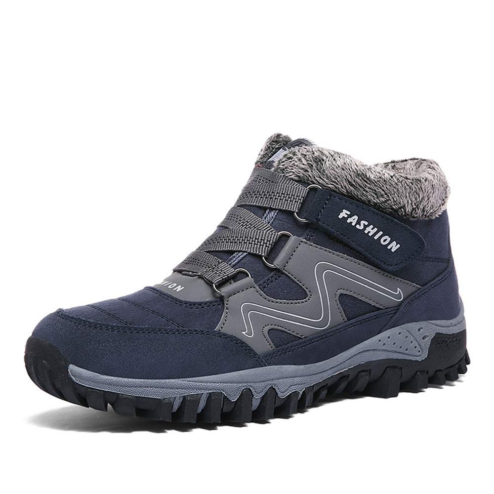 Asifn Men's Outdoor Snow Boots Winter Hiking Trekking Warm Climbing Shoes Booties Mid Top Fur&Plush Fashion Lace-Up Gray(9.5 M US Men - 10.5 M US Women,26.5 cm Heel to Toe