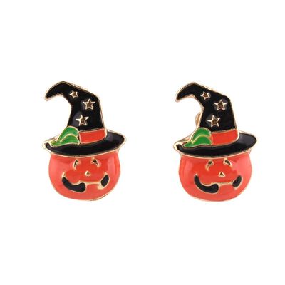 GRACE JUN Gold Color Pumpkin Clip on Earrings no Pierced Fashion Cute Cuff Earrings Christmas Accessory (Pumpkin)