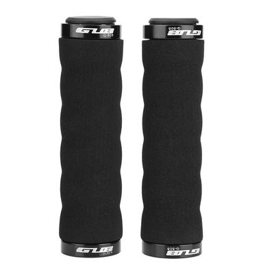 Antislip Sponge Handlebar Grip, 1 Pair with Lockon Ring for Mountain & Road Bikes (Black)