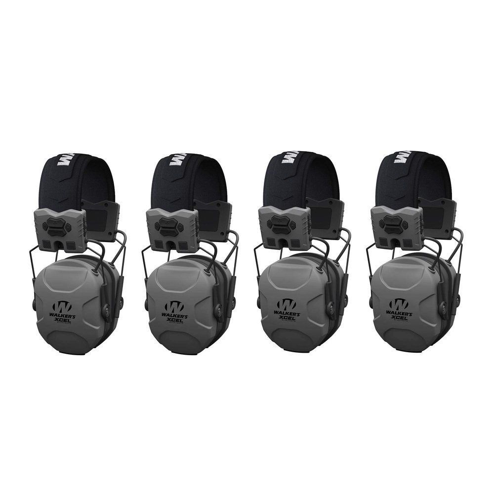 Walker's XCEL 500BT Electronic Active Shooting Hearing Protection and Enhancement Earmuffs with Bluetooth connectivity, and Dynamic Sound Suppression (4 Pack)
