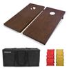 GoSports 4 ft x 2 ft Regulation Size Wooden Cornhole Boards Set with Dark Brown Finish - Includes Carrying Case - Red & Gold view 1