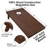 GoSports 4 ft x 2 ft Regulation Size Wooden Cornhole Boards Set with Dark Brown Finish - Includes Carrying Case - Red & Gold view 2