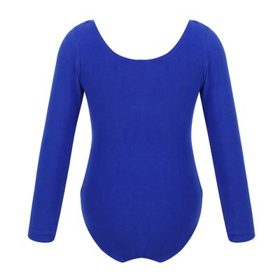 Alvivi Kids Girls Basic Long Sleeve Leotard Ballet Dance Gymnastics Leotard Cotton Bodysuit Dancewear Dark Blue 8