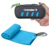 4Monster Microfiber Towel, Travel Towel, Camping Towel, Fast Drying, Soft Light Weight, Suitable for Gym, Beach, Swimming, Backpacking and More (Blue, Large (26 x 55.1 inches)) view 1