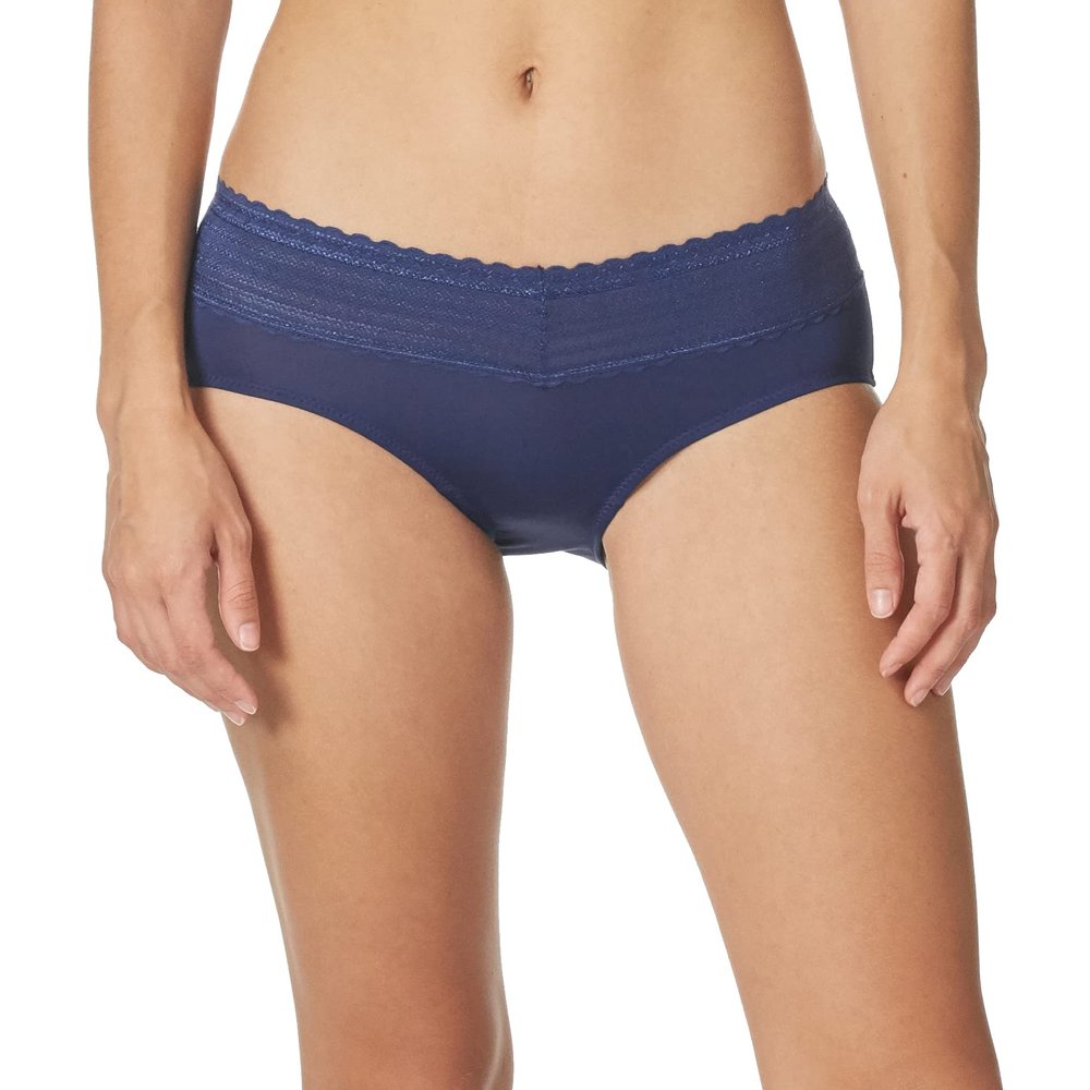 Calvin Klein Women's Plus-Size No Pinching No Problems Lace Hipster Panty Underwear, Navy Ink, XXX-Large