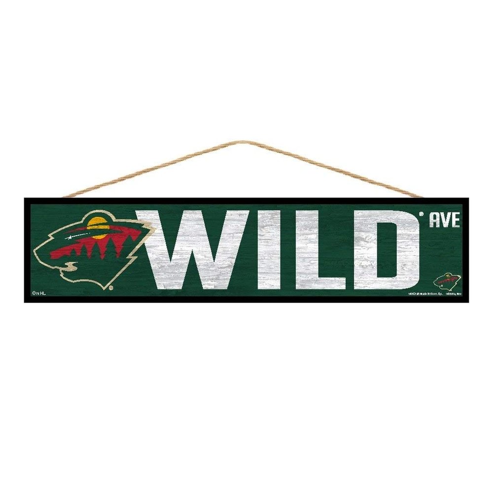 Wincraft NHL Minnesota Wild SignWood Avenue Design, Team Color, 4x17