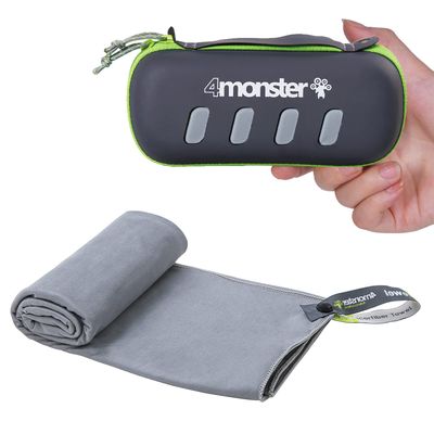 4Monster Microfiber Towel, Travel Towel, Camping Towel, Fast Drying, Soft Light Weight, Suitable for Gym, Beach, Swimming, Backpacking and More (Grey, Large (26 x 55.1 inches))