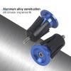 Handlebar End, Aluminum Alloy Bike Handlebar Grip Bar End Plug Parts for Most Bikes Road(1 Pair)(Blue) view 2