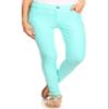 ICONOFLASH Women's Plus Size Jeggings with Pockets XL Pull On Stretchy Jean Leggings Pull On Skinny Pants (Turquoise, X-Large) view 1