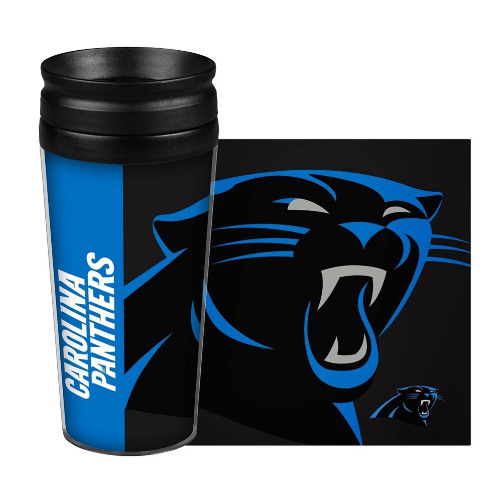 Boelter Brands NFL Carolina Panthers 14 Ounce Travel TumblerFull Wrap Hype, Team Color, 14 Ounce