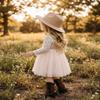 2Bunnies Girl Peony Lace Back A-Line Straight Tutu Tulle Party Flower Girl Dress (Pink Sleeve Short, 6-12M) view 4