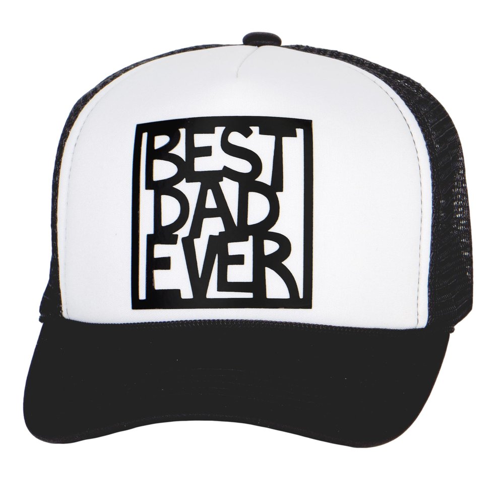 Men's Best Dad Ever Trucker Hat - Snapback Cap Black