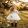 2Bunnies Girl Peony Lace Back A-Line Straight Tutu Tulle Party Flower Girl Dress (White Sleeve Knee, 5) view 2