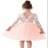 2Bunnies Girl Peony Lace Back A-Line Straight Tutu Tulle Party Flower Girl Dress (Pink Sleeve Short, 6) view 1