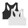 Kurve Girls Seamless Lightweight Racerback Sports Bra, Black-White, Age 9-14 view 2