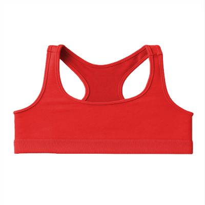 Kurve Girls Seamless Lightweight Stretchy Racerback Sports Bra, Red, Age 9-14