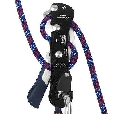 Ito Rocky Climbing Stop Descender Rappelling Anti-Panic Belay Devices for 9-12mm Rope Rescue Equipment Hand Controls Desingned