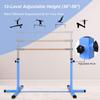Costzon Gymnastic Training Bar, 3" to 5" Height Adjustable Expandable Kip Bar for 1-4 Levels Gymnasts, Heavy-Duty Junior Horizontal Bar w/Double Locking Mechanism, Ideal for Indoor, Home, Gym(Blue) view 3