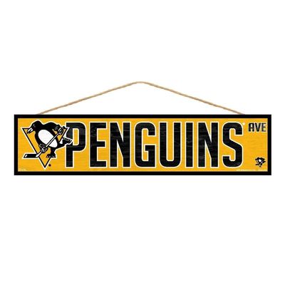 Wincraft NHL Pittsburgh Penguins SignWood Avenue Design, Team Color, 4x17