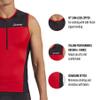 Zoot Mens Core Tri Tank  Mens Performance Triathlon Tank Top with 3 Back Pockets, Mesh Panels, and Cam Lock Zipper (Cardinal, X Large) view 2