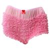 inlzdz Women's Ruffled Panties Frilly Lace Trim Pettipants Knickers Bloomers Briefs Sissy Lingerie Underwear Pink One_Size view 4