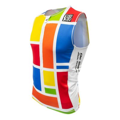 De Soto Skin Cooler Half Zip Tri Top - HSC - South Beach Mondrian, Small
