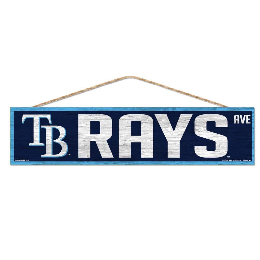 Wincraft MLB Tampa Bay Rays SignWood Avenue Design, Team Color, 4x17
