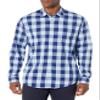 Amazon Essentials Men's Slim-Fit Long-Sleeve Poplin Shirt, Blue Buffalo Check, Small view 1