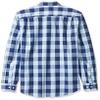 Amazon Essentials Men's Slim-Fit Long-Sleeve Poplin Shirt, Blue Buffalo Check, Small view 2