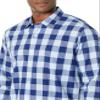 Amazon Essentials Men's Slim-Fit Long-Sleeve Poplin Shirt, Blue Buffalo Check, Small view 4