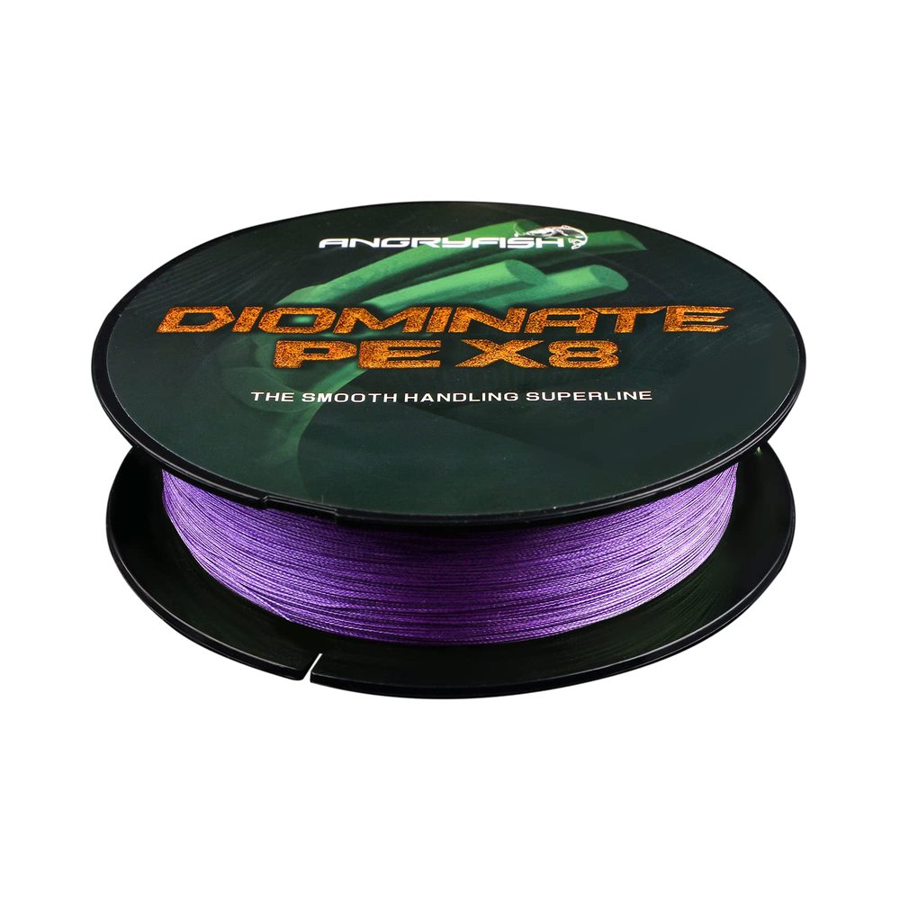 ANGRYFISH 4 Stands 500M/547Y Super Strong Braided Fishing Line Abrasion Resistant Superline Zero Stretch Small Diameter(Purple,50LB/0.37MM/547YDS)