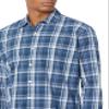 Amazon Essentials Men's Regular-Fit Long-Sleeve Casual Poplin Shirt, Navy Medium Plaid, Small view 4