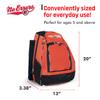 No Errors Sports RBP Rookie Baseball and Softball Backpack - Baseball and Softball Bat Bag with Fence Hooks for Kids, 2 Bat Pockets Bag for Boys and Girls(orange) view 3