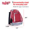 No Errors Sports RBP Rookie Baseball and Softball Backpack - Baseball and Softball Bat Bag with Fence Hooks for Kids, 2 Bat Pockets Bag for Boys and Girls(Red) view 3