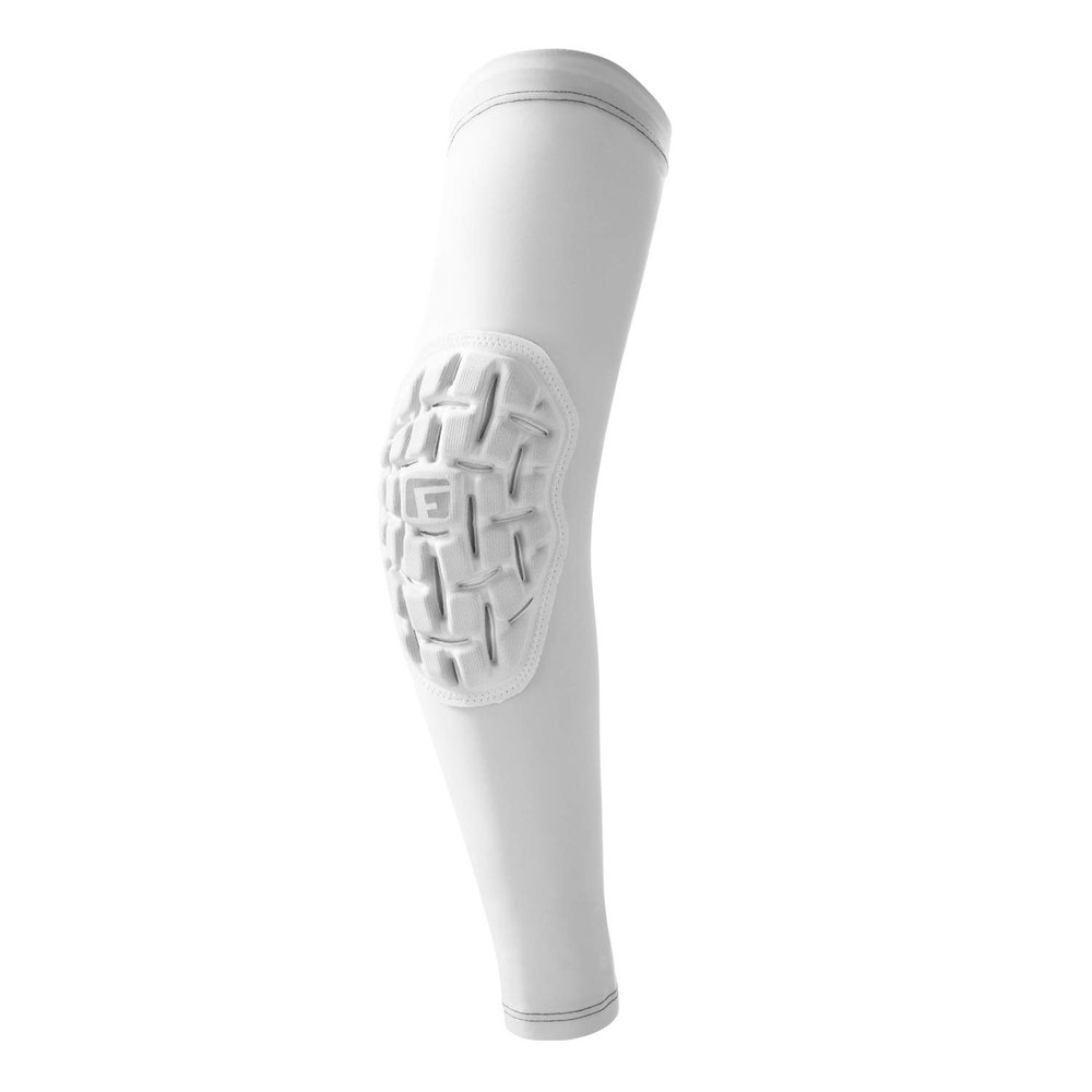 G-Form Pro Team Basketball Sleeve - Shooting Sleeve Arm Protector for Basketball with UPF 50+ Fabric - Padded Compression Arm Sleeve - Protective Sports Gear - White, Adult Small/Medium