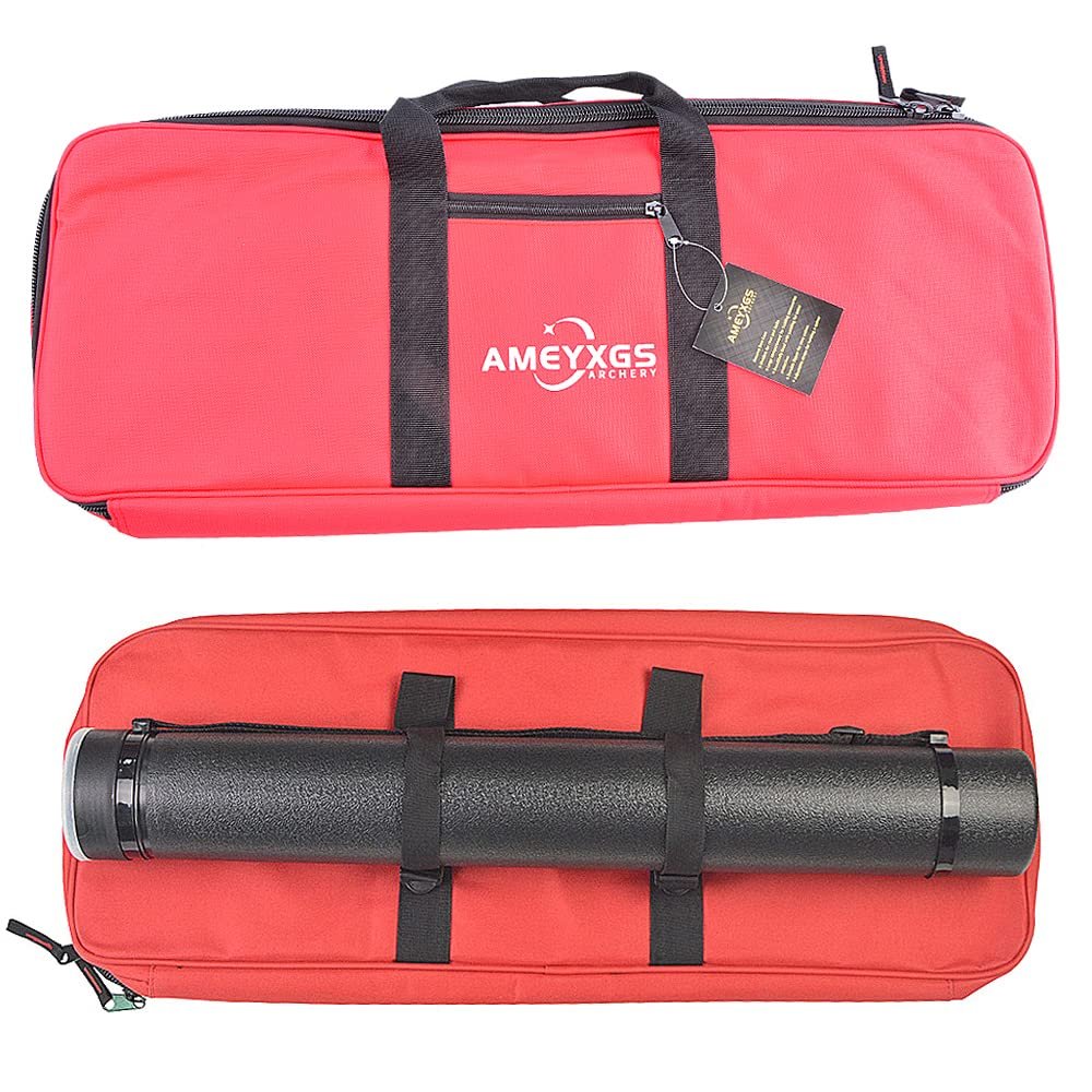 ZSHJG Archery Recurve Bow Bag and Quiver Set Universal Takedown Recurve Bow Case Portable Storage Bag Hunting Accessories for Recurve Bow (Red)