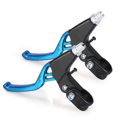 Brake Levers, Universal Aluminium Mountain Bike Cycling Brake Level Handles Lever Set for Road Bike, Mountain Bike and More(1 Pair)(Blue)