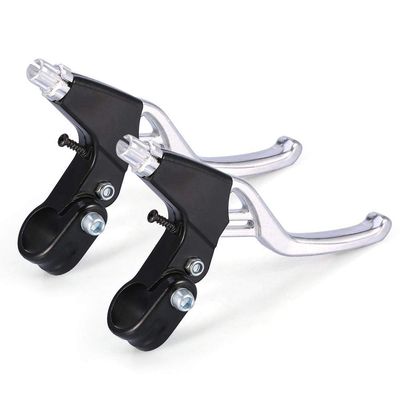 Dioche Brake Levers, Aluminium Mountain Cycling Brake Level Handles Lever Set(1 Pair)(Silver)