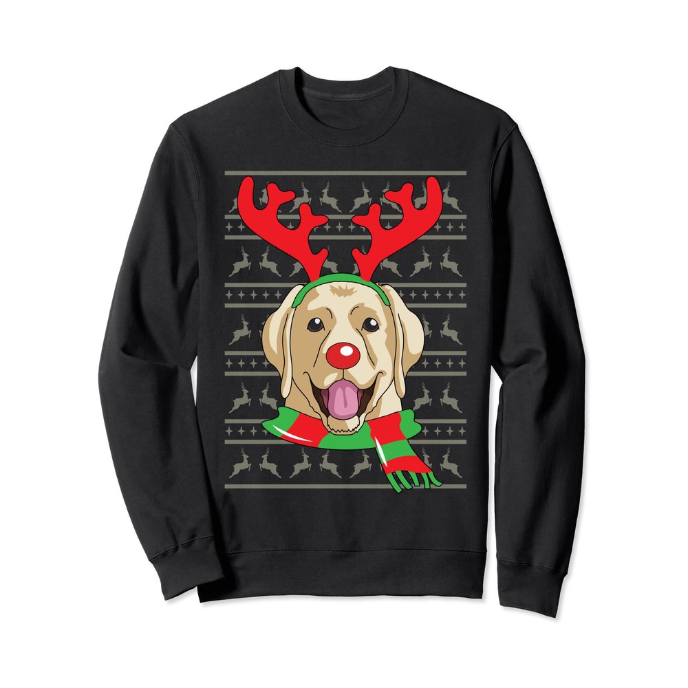 Golden Labrador Sweatshirt Reindeer Christmas Gift Shirt