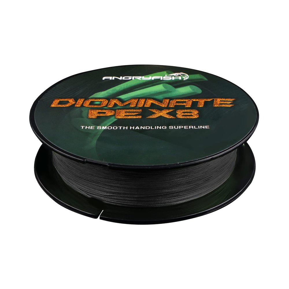 ANGRYFISH 4 Strands 300M/327Y or 500M/547Y-Super Strong Braided Fishing Line-Abrasion Resistant-Zero Stretch-Small Diameter-Superline(15LB/0.12MM/327YDS,Black)