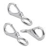 MroMax Fixed Eye Hook,304 Stainless Steel 0 Carabiner Lock Boat Clip Hook 55mm Length Silver Tone 3pcs view 1