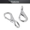 MroMax Fixed Eye Hook,304 Stainless Steel 0 Carabiner Lock Boat Clip Hook 55mm Length Silver Tone 3pcs view 3