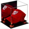 Better Display Cases Acrylic Baseball Cap Display Case with Mirror and Orange Risers (A006-OR) view 1