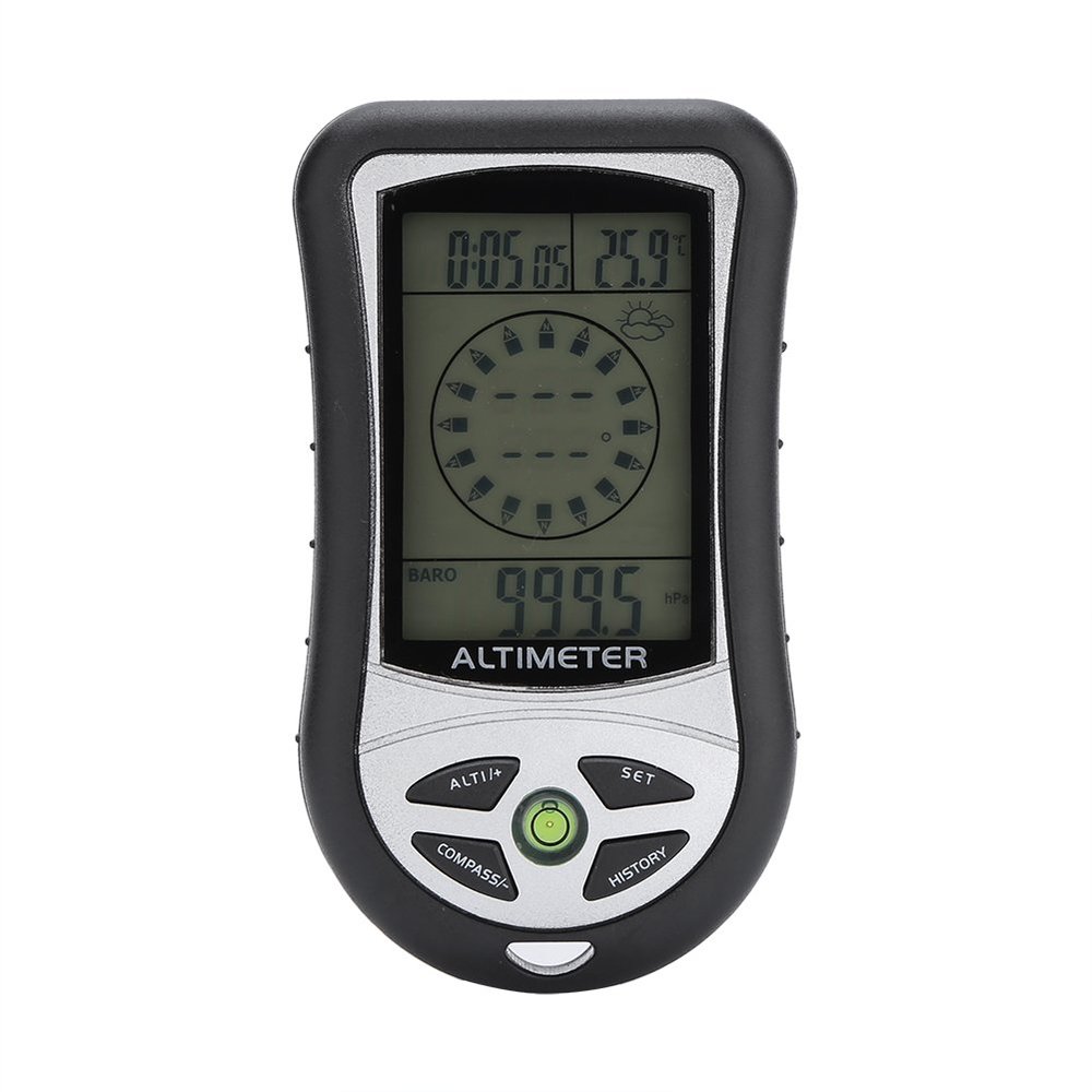 Digital, High-Precision LED Outdoor Altimeter Barometer Thermometer Weather Forecast Clock for Climbing, Hiking, and C